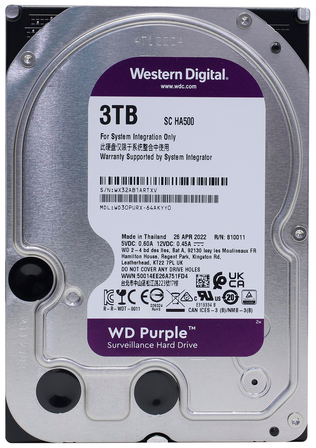 Купить WD HDD 3TB, SATA III, 3.5" (WD30PURX)