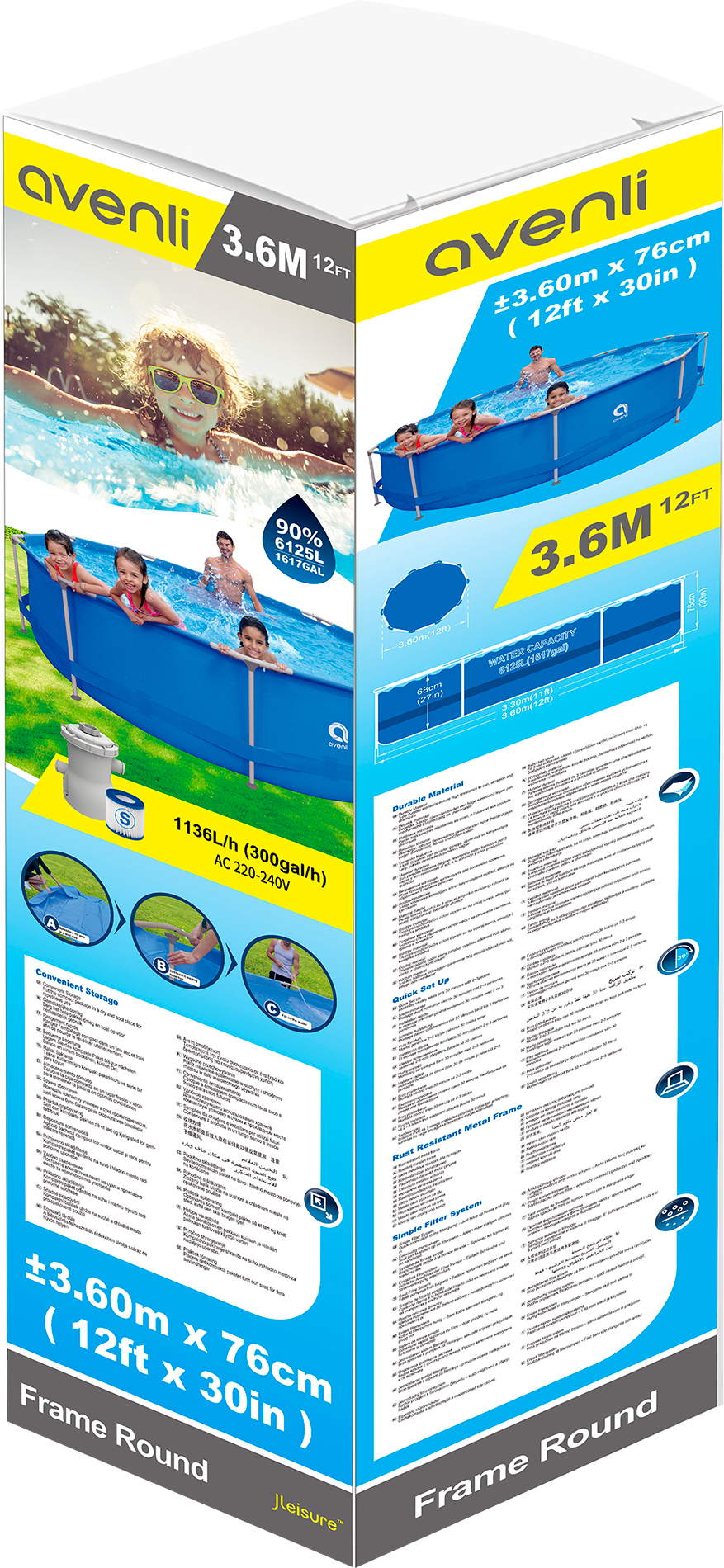 Купить JL Avenli Frame Round Pool 3,6m x 76cm 6125L (17799)