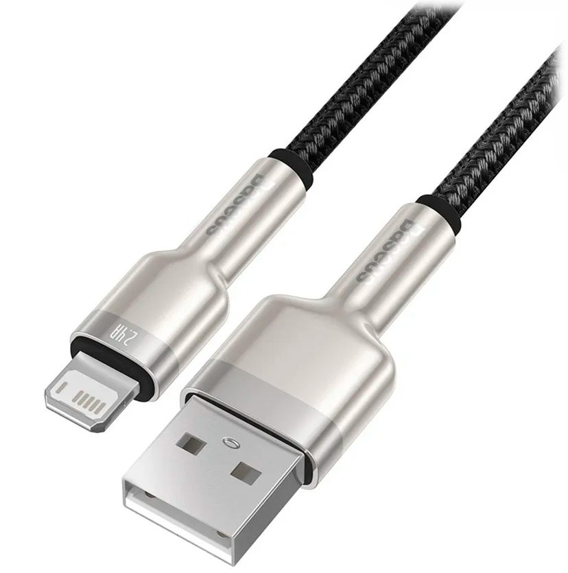 Купить Baseus Cafule Series Metal Data Cable USB 2.0 - Lightning 2.4A 1м Black (CALJK-A01)