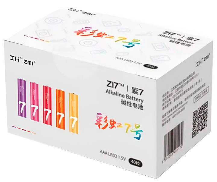 Купить Xiaomi ZMI Alkaline Rainbow AAA (LR03) 40pcs