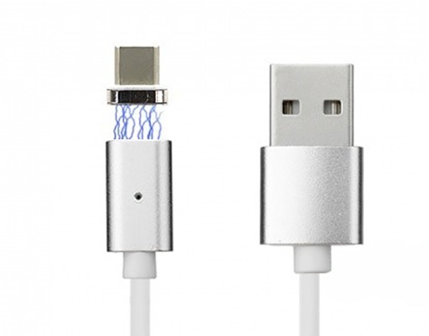 Купить Кабель LIGHTNINIG DRM-MG2-02 МАГНИТНЫЙ 1,2М серебро DREAM 