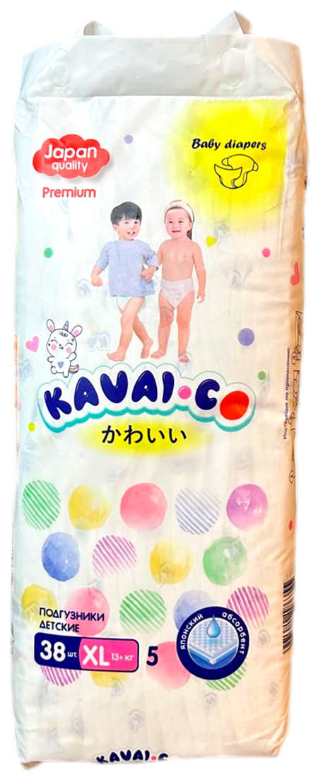 Kavai-Co Baby Disposable Diapers XL 13+kg (38 Pcs)