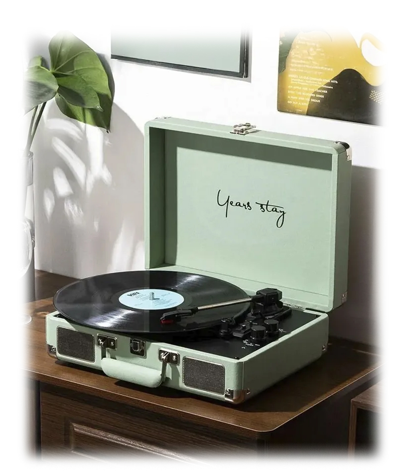 Купить Years Stay Vinyl Record Player In Suitcase (HY-T01) Green