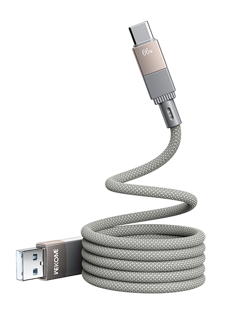 Купить Wekome Magneto Series Magnetic Data Cable USB A to Type-C 1m 66W (WDC-45) Grey
