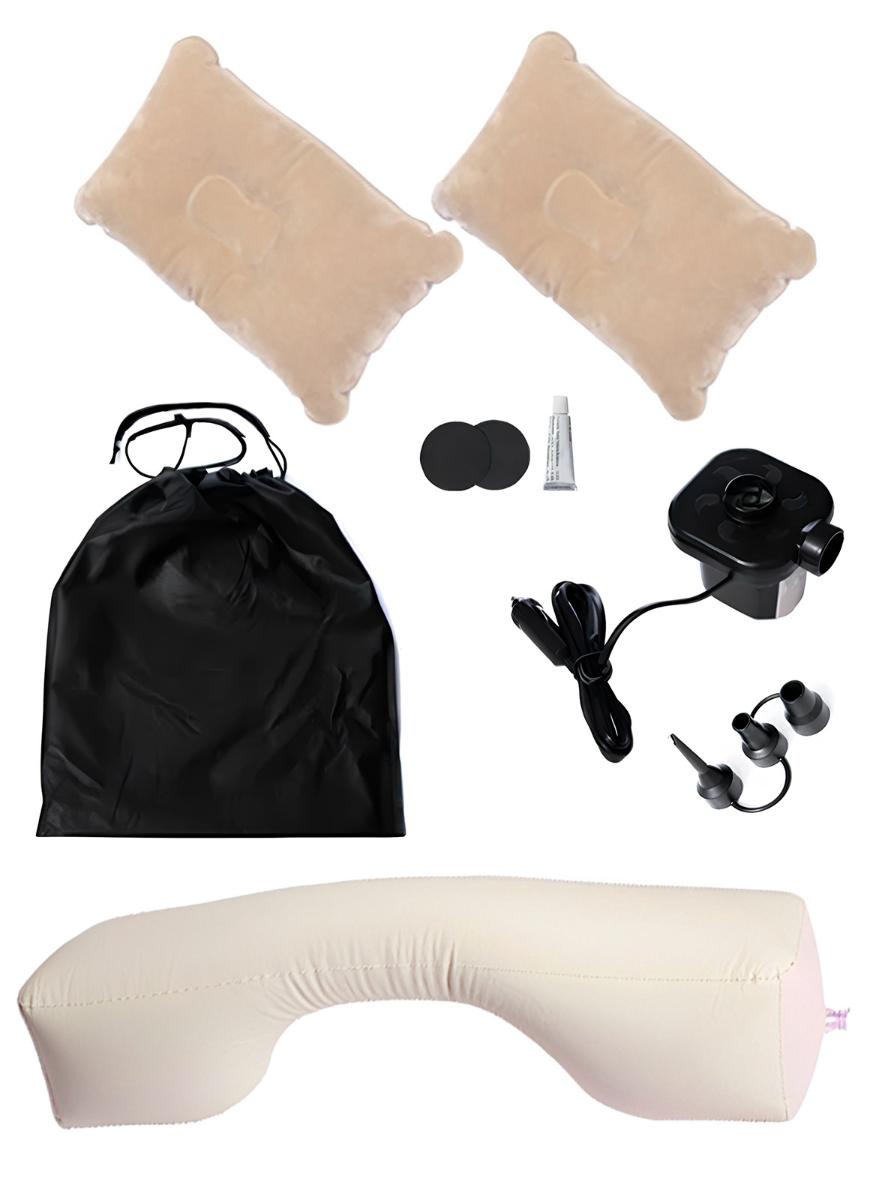 Купить CARCAM Inflatable Auto Airbed, Two Pillows, Auto Air Pump, Repair Kit, 175x155 cm. (CCMTE134) Beige