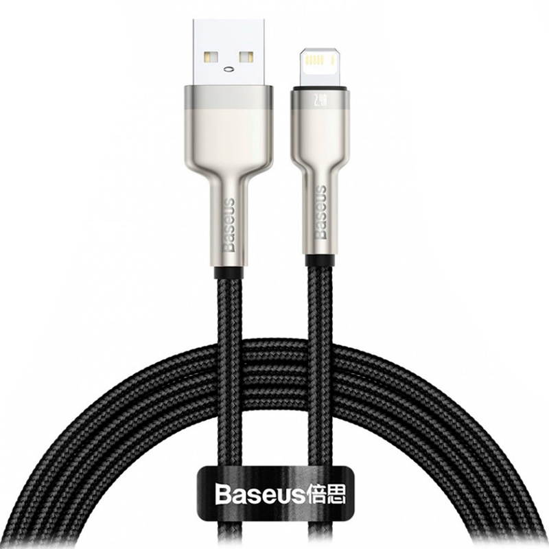 Купить Baseus Cafule Series Metal Data Cable USB 2.0 - Lightning 2.4A 1м Black (CALJK-A01)