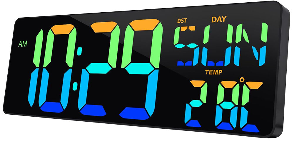 Купить Multi-Color LED Digital Wall Clock (080-RGB)