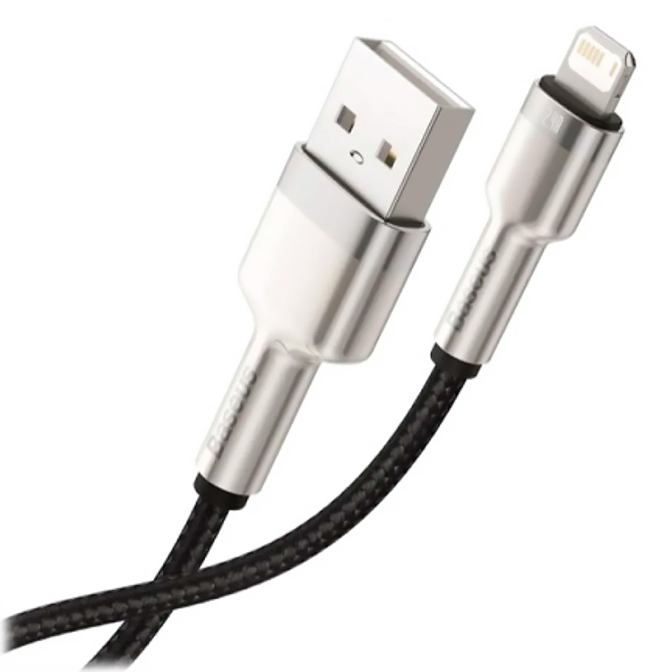 Купить Baseus Cafule Series Metal Data Cable USB 2.0 - Lightning 2.4A 1м Black (CALJK-A01)