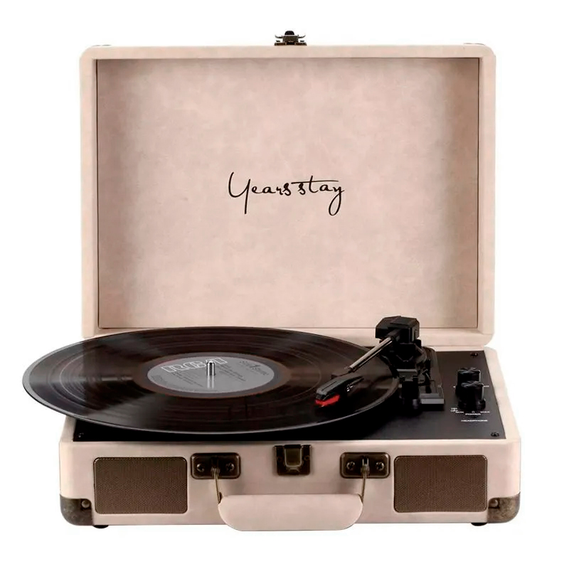 Купить Years Stay Vinyl Record Player In Suitcase (HY-T01) Beige