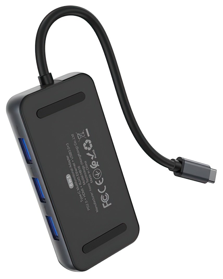 Купить Type-C хаб HOCO HB16 Easy expand (USB3.0-3+HDMI+PD+RJ45)