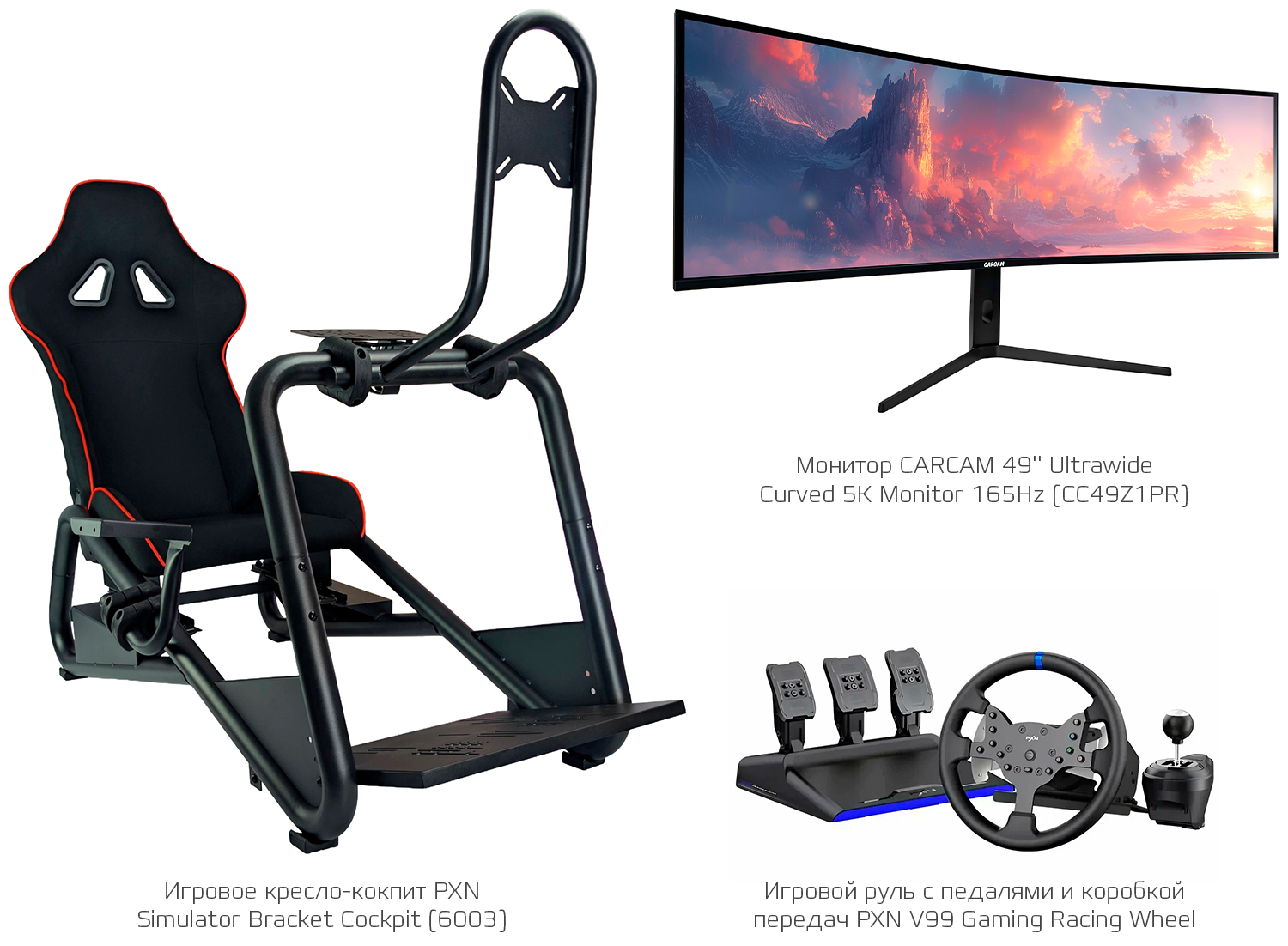 Купить CARCAM 49" Curved 5K 165Hz Racing Simulator Kit (СС6003V99)