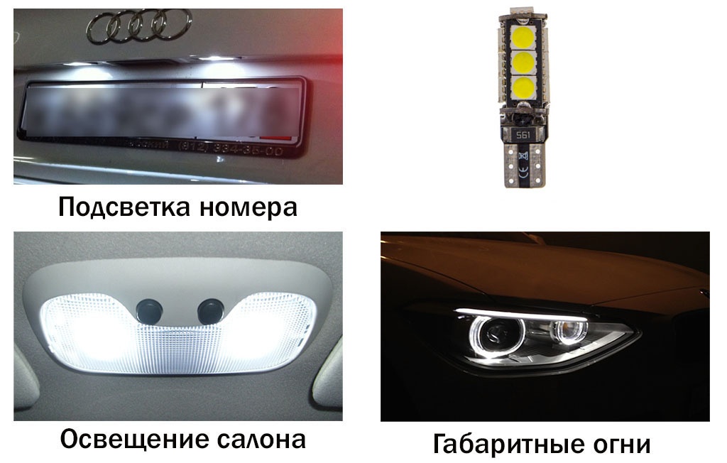 Габаритная светодиодная лампа CARCAM T10-13-5050 CANBUS