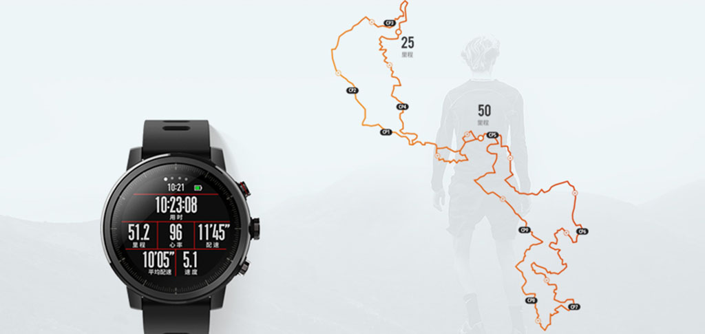 Часы Amazfit Stratos – обновленные водонепроницаемые смарт-часы с функциями фитнес-трекера.