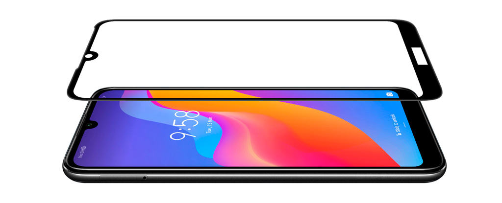 Защитное стекло Huawei Honor 8A/Y6(2019) с рамкой 9H Full Glue без упаковки