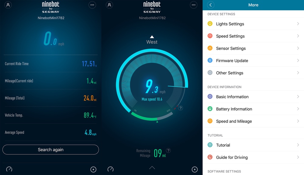 Мини-сигвей Xiaomi Ninebot Mini PRO белый - управление через смартфон