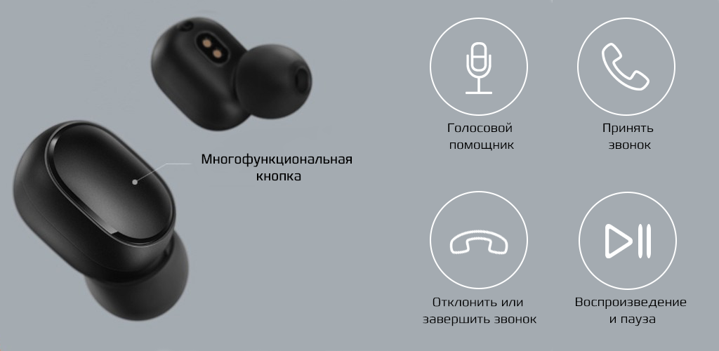 Xiaomi Redmi Airdots S (TWSEJ05LS) - Механическое управление