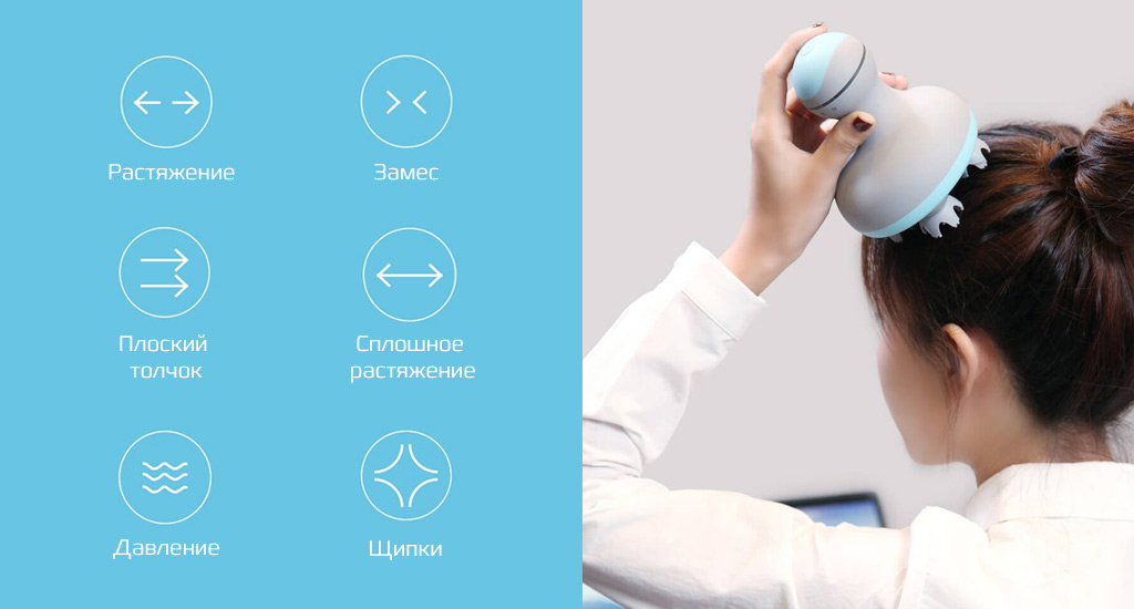 Xiaomi Mini Head Massage - 6 режимов работы