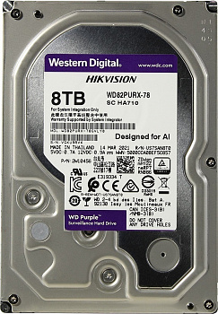 Купить WD Purple WD82PURX, 8ТБ, HDD, SATA III, 3.5"