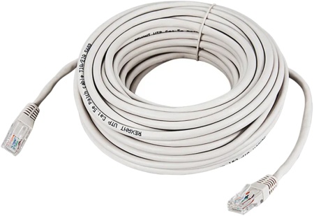 Купить Патч-корд UTP 5e кат. литой 10 м СЕРЫЙ REXANT (18-1009)