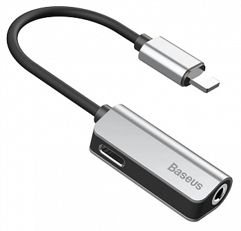 Купить Baseus L32 Lightning Male to 3.5mm + Lightning Female Black-Silver (CALL32-0S)