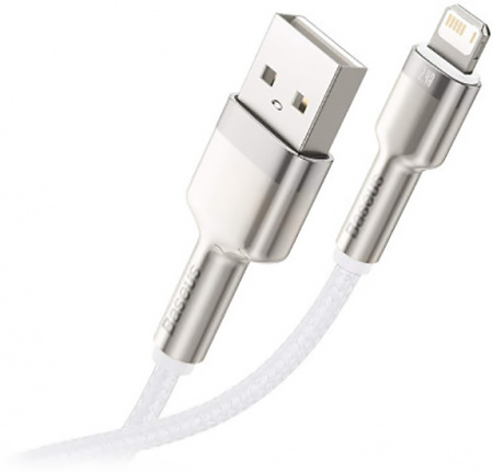Купить Baseus Cafule Series Metal Data Cable USB 2.0 - Lightning 2.4A 1м White (CALJK-A02)
