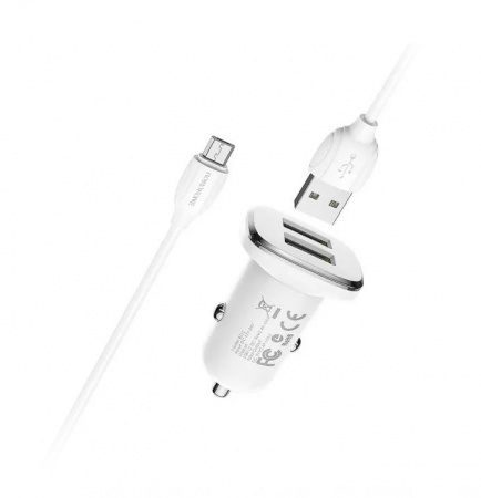 Купить Borofone BZ12m АЗУ 2USB 2.4A для micro USB Белый