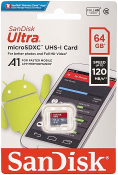 Купить SanDisk Ultra 64GB microSDXC Class 10 (SDSQUNC-064G-ZN3MN)
