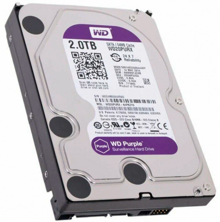 Купить WD HDD 2TB, SATA III, 3.5" (WD20PURX)