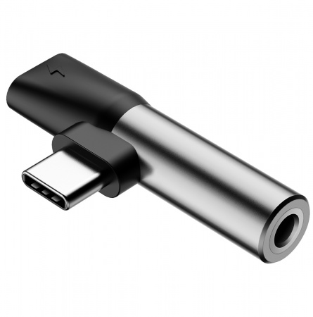 Купить Baseus L41 Type-C (input) for Type-C + 3.5 mm Silver - Black (CATL41-01)