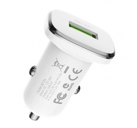 Купить Borofone BZ12Aa АЗУ 1USB 3.0A QC3.0 Быстрая зарядка для Type-C Белый