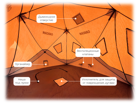 Купить CARCAM Winter Camping Tent 240×240×200cm Orange/Black 