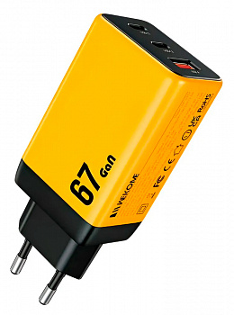Купить Wekome Keylour Series USB A+C 67W GaN Charger (WP-U157) Yellow