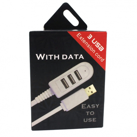 Купить USB hub на 3 порта 1.2м белый