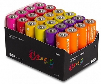 Батарейки алкалиновые Xiaomi ZMI Rainbow ZI5 AA524 ( 24шт. АА)