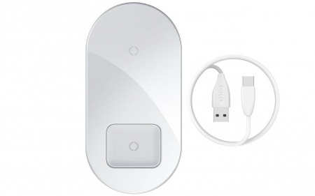 Купить Xiaomi Baseus Simple 2 in 1 Wireless Charger белый
