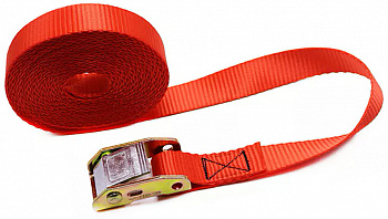 Купить Ремень для фиксации груза с пряжкой CARCAM 5м Красный