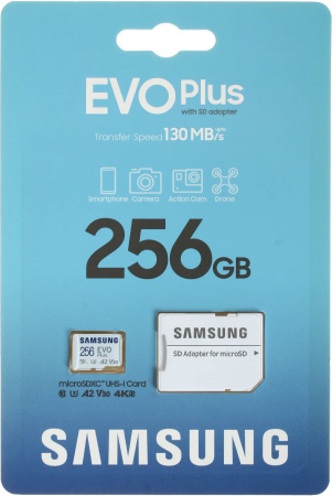 Купить Samsung EVO Plus 256GB microSDHC Class 10 (MB-MC256KA/CN)