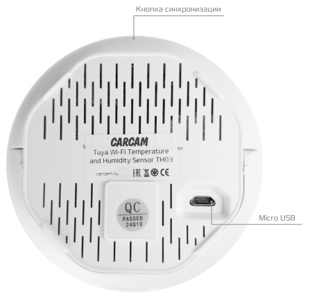 Купить CARCAM Tuya Wi-Fi Temperature and Humidity Sensor TH03
