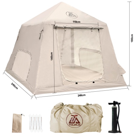 Купить Tourus Inflatable Camping Tent 240×240×180cm Beige TS-IT01