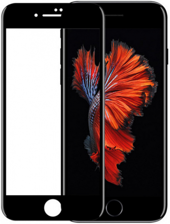 Купить Защитное стекло универсальное для iPhone 6/7/8 5D плоский черный ТЕХПАК