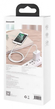 Купить Baseus Cafule Series Metal Data Cable USB 2.0 - Lightning 2.4A 1м White (CALJK-A02)