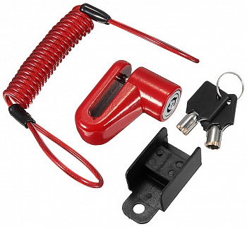 Купить Противоугонный замок на дисковый тормоз красный