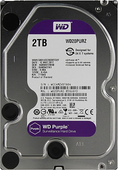 Купить WD Purple WD20PURZ, 2ТБ, HDD, SATA III, 3.5"
