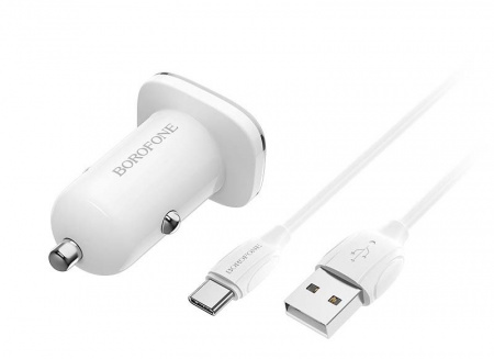 Купить Borofone BZ12Aa АЗУ 1USB 3.0A QC3.0 Быстрая зарядка для Type-C Белый