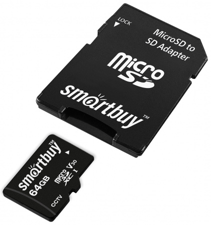 Купить SmartBuy microSDXC 64Gb Class10 U3 V30 (SB64GBSDCCTV)