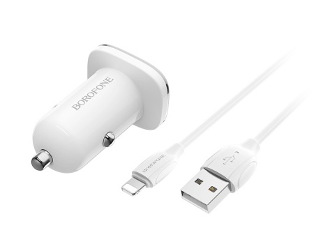 Купить Borofone BZ12i АЗУ 2USB 2.4A для Lightning 8-pin Белый (iPhone)