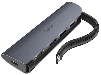 Купить Type-C Хаб HOCO HB13 Easy connect (USB3.0-3+HDMI+Type-C PD 60W)