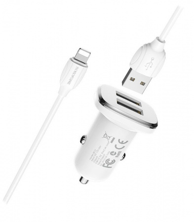 Купить Borofone BZ12 АЗУ 2USB 2.4A Белый