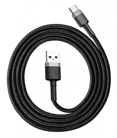 Купить Baseus Cafule Cable USB For Type-C 3A 1M Gray - Black (CATKLF-BG1)
