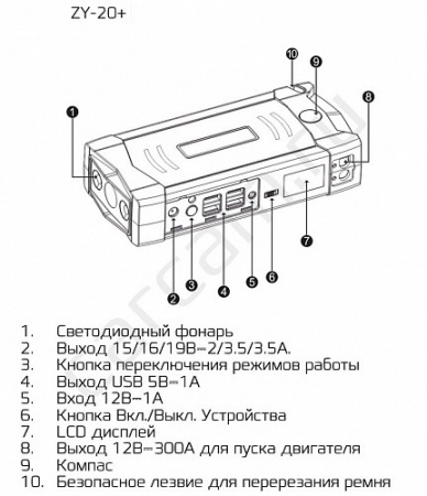 Купить CARCAM JUMP STARTER ZY-20+